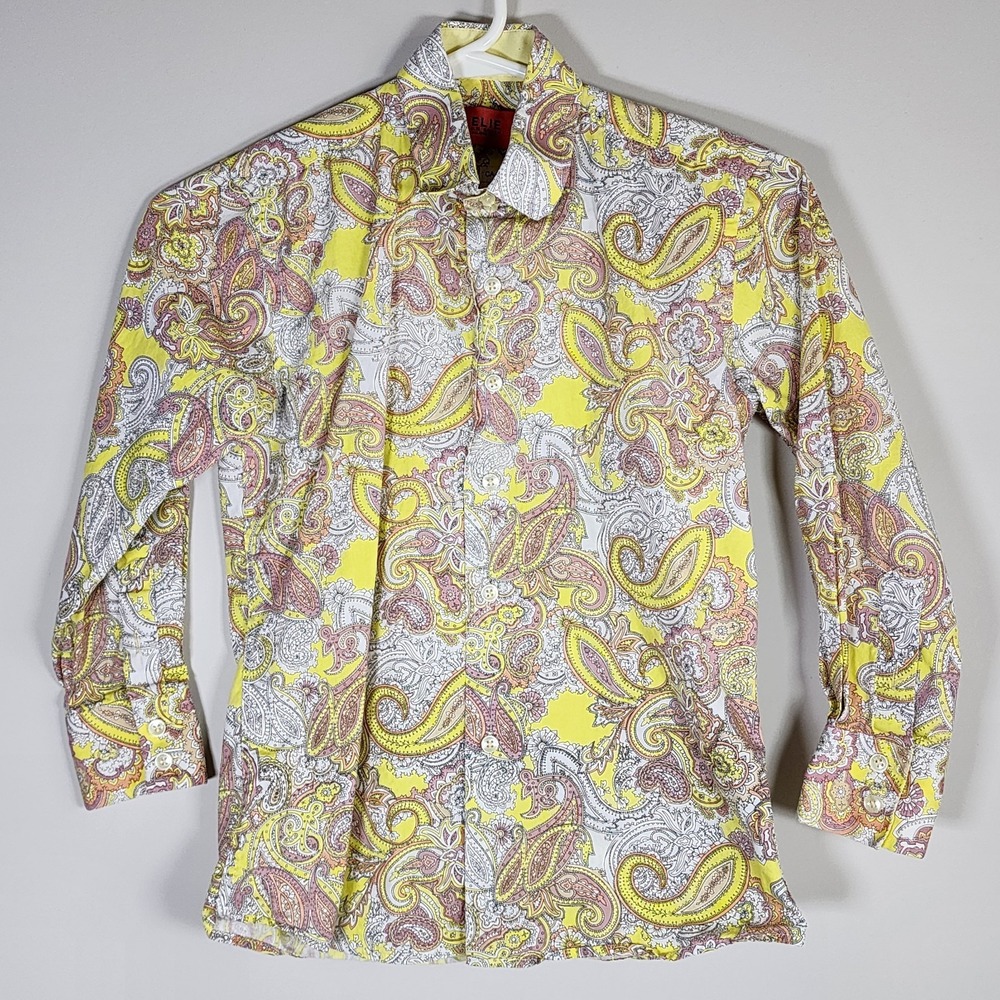 Elie Balleh‎ Italy Paisley Shirt Boys 10 Years Button Up Wedding 70s Retro Mod